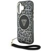 Etui Guess HC IML Leopard Triangle Cord  Strap do iPhone 16 MagSafe czarny